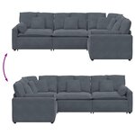 vidaXL Canapé modulaire avec coussins en velours gris foncé
