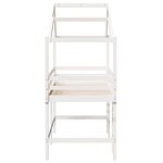 vidaXL Lit superposé et échelle et toit blanc 90x200cm bois pin massif
