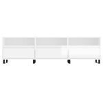vidaXL Meuble TV blanc brillant 150x30x44 5 cm bois d'ingénierie