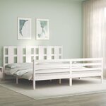 vidaXL Cadre de lit sans matelas blanc bois massif