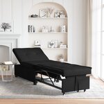vidaXL Canapé-lit 3-en-1   en tissu noir dépliable