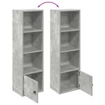 vidaXL Bibliothèque gris béton 31x24x102 cm bois d'ingénierie