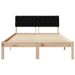 vidaXL Cadre de lit Marron et noir 120 x 190 cm Bois massif en pin