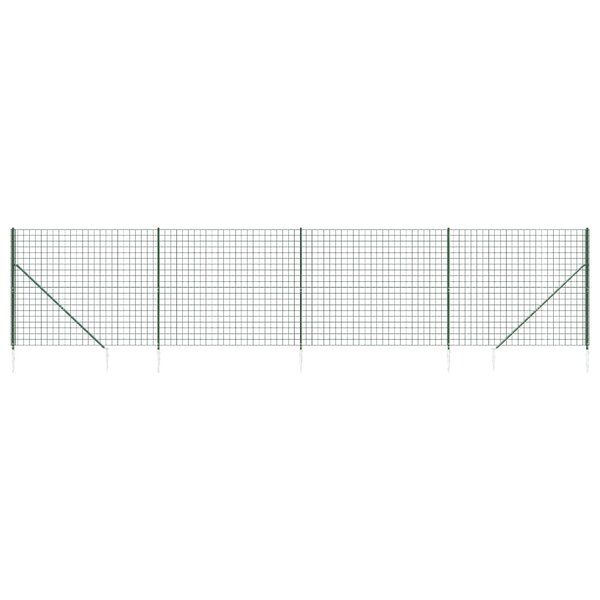vidaXL Clôture en treillis métallique et piquet d'ancrage vert 1 8x10m