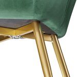 Lot de 6 chaises pieds doré siège de salon cuisine salle à manger design élégant velours vert 08_0000062