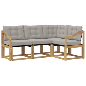 vidaXL Ensemble de canapés d'extérieur 4 pc Blanc et gris clair