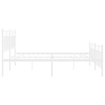 vidaXL Cadre de lit métal sans matelas et pied de lit blanc 183x213 cm
