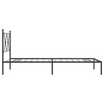 vidaXL Cadre de lit métal avec tête de lit noir 90x200 cm