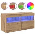 vidaXL Meuble TV mural Montage mural Chêne artisanal 80 x 30 x 40 cm