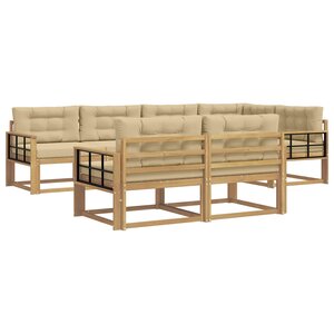 vidaXL Ensemble de canapés d'extérieur 6 pc Blanc et Beige Polyester