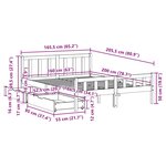 vidaXL Cadre de lit sans matelas cire marron 160x200cm bois pin massif
