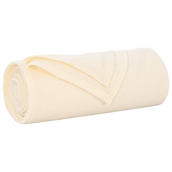 vidaXL Jeté Crème 210 x 140 cm Toison