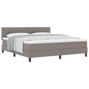 vidaXL Lit à ressorts avec matelas Taupe 180 x 200 cm tissu