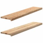 vidaXL Marches d'escalier 2 Pièces non traité bois de chêne massif