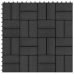 vidaXL Carreau de terrasse 22 Pièces Noir 30 x 30 cm WPC