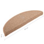 vidaXL Tapis de marches d'escalier 15 Pièces Marron foncé 56x17x3 cm