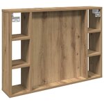 vidaXL Armoire à miroir avec LED chêne artisanal 76x15x55 cm