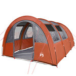 vidaXL Tente de camping tunnel 4 personnes gris et orange imperméable