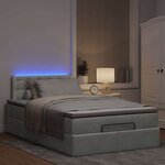 vidaXL Lit ottoman avec matelas et LED gris clair 120x190cm velours