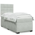 vidaXL Sommier à lattes de lit et matelas Gris clair 100x200cm Velours