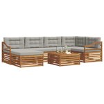 vidaXL Ensemble de canapés d'extérieur 7 pc Gris Naturel et Clair