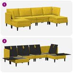 vidaXL Ensemble de meubles pour le salon 6 Pièces Jaune Velours