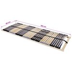 vidaXL Sommier à lattes Marron 90 x 190 cm Bois de hêtre massif