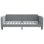 vidaXL Lit de jour avec gigogne et tiroirs gris clair 90x200 cm tissu