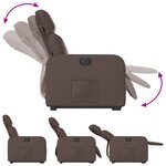 vidaXL Fauteuil inclinable électrique marron similicuir