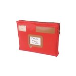Pochette navette rouge en PVC à soufflet dimensions : 42x32x5cm ALBA