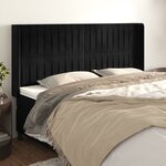 vidaXL Tête de lit avec oreilles Noir 203x16x118/128 cm Velours