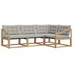 vidaXL Ensemble de canapés d'extérieur 4 pc Blanc et gris clair