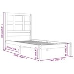 vidaXL Cadre de lit sans matelas blanc 75x190 cm bois de pin massif