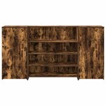 vidaXL Bureau de réception chêne fumé 200x50x103 5cm bois d'ingénierie