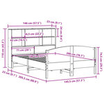 vidaXL Lit bibliothèque sans matelas cire marron 140x200 cm pin massif