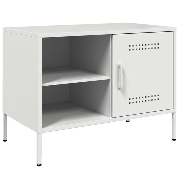 vidaXL Meuble TV blanc 68x39x50 5 cm acier