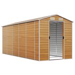 vidaXL Abri de jardin marron clair 191x470x198 cm acier galvanisé