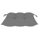 vidaXL Chaise à bascule avec coussin gris Bois de teck solide
