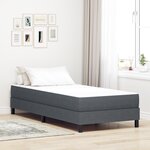 vidaXL Matelas à ressorts ensachés Gris Foncé Mi-ferme 80x200x20 cm Tissu