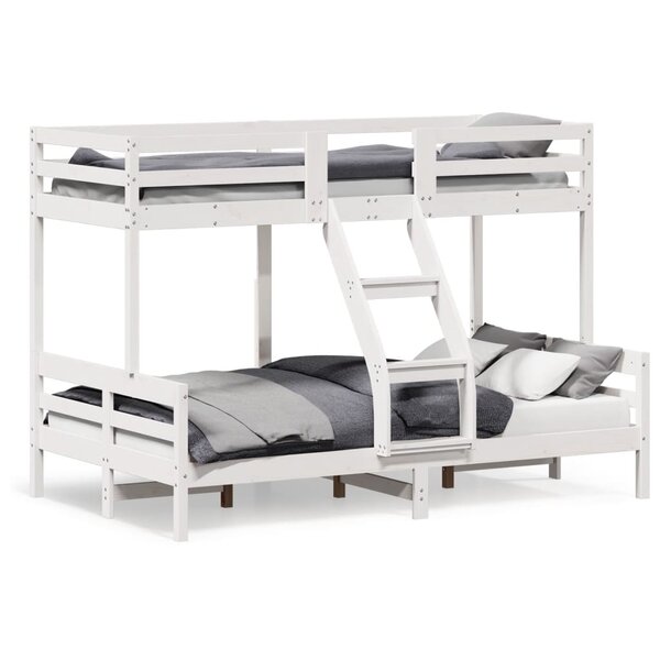 vidaXL Lit superposé sans matelas 80x200/120x200 cm blanc bois massif