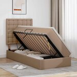 vidaXL Lit avec rangement et LED Cappuccino 90 x 190 cm Simili cuir
