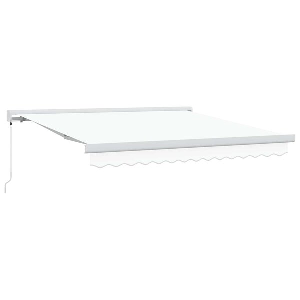 vidaXL Auvent Rétractable Blanc 350 x 250 cm Tissu et Métal