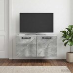 vidaXL Meuble TV mural Gris béton 59 5 x 41 x 30 cm Bois d'ingénierie