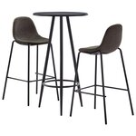 vidaXL Ensemble de bar 3 Pièces Tissu Gris foncé