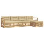 vidaXL Ensemble de canapés d'extérieur 5 pc Blanc et Beige Polyester