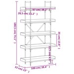 vidaXL Bibliothèque 5 niveaux noir 100x33x180 5 cm bois d'ingénierie