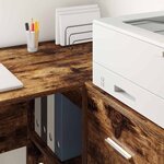 vidaXL Bureau d'angle avec tiroir Chêne fumé 102 x 88 x 75 cm