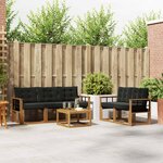 vidaXL Ensemble de canapés d'extérieur 6 pc Naturel et Noir