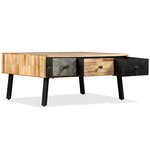 vidaXL Table basse Teck de récupération massif 90x65x40 cm