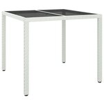 vidaXL Ensemble à manger de jardin et coussins 5 Pièces blanc poly rotin